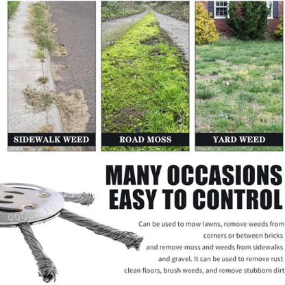 6 Inch Steel Wire Brush Cutter Trimmer Head for Lawn Mower & Garden Grass Removal