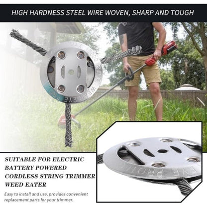 6 Inch Steel Wire Brush Cutter Trimmer Head for Lawn Mower & Garden Grass Removal
