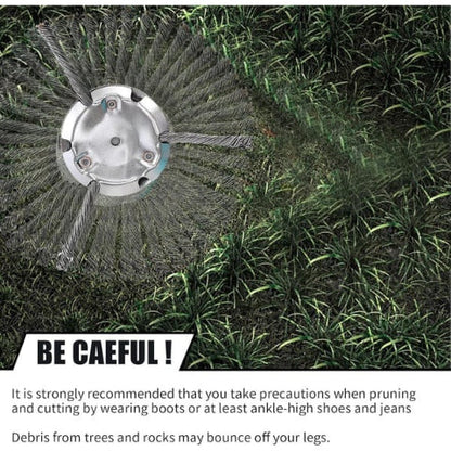 6 Inch Steel Wire Brush Cutter Trimmer Head for Lawn Mower & Garden Grass Removal