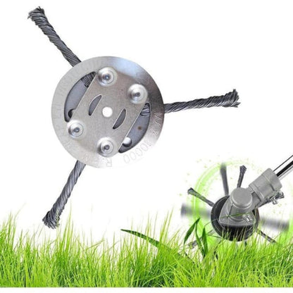 6 Inch Steel Wire Brush Cutter Trimmer Head for Lawn Mower & Garden Grass Removal