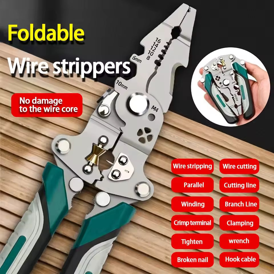 Foldable Multi-Function Wire Stripper & Crimping Tool