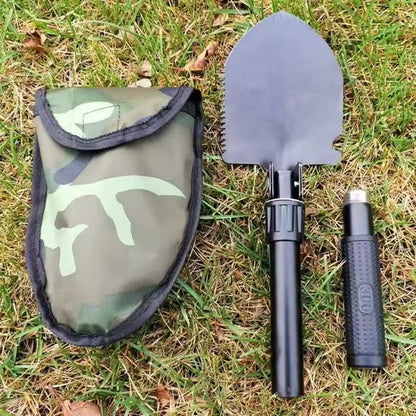 Folding Camping Shovel – Military Survival Tool with Pouch